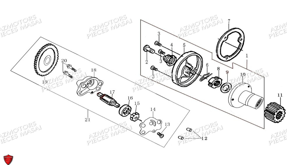 Pompe A Huile No Serie Xxxs12xxmu Xxs12xxnu MASAI Pièces Moto SCRAMBLER 125cc 2021
