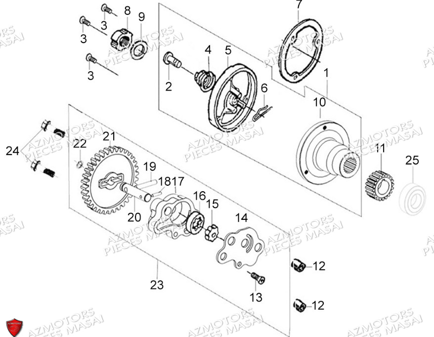 Pompe Et Filtre A Huile No Serie Xxxxxxs12xxpu MASAI Pièces Moto SCRAMBLER 125cc 2021