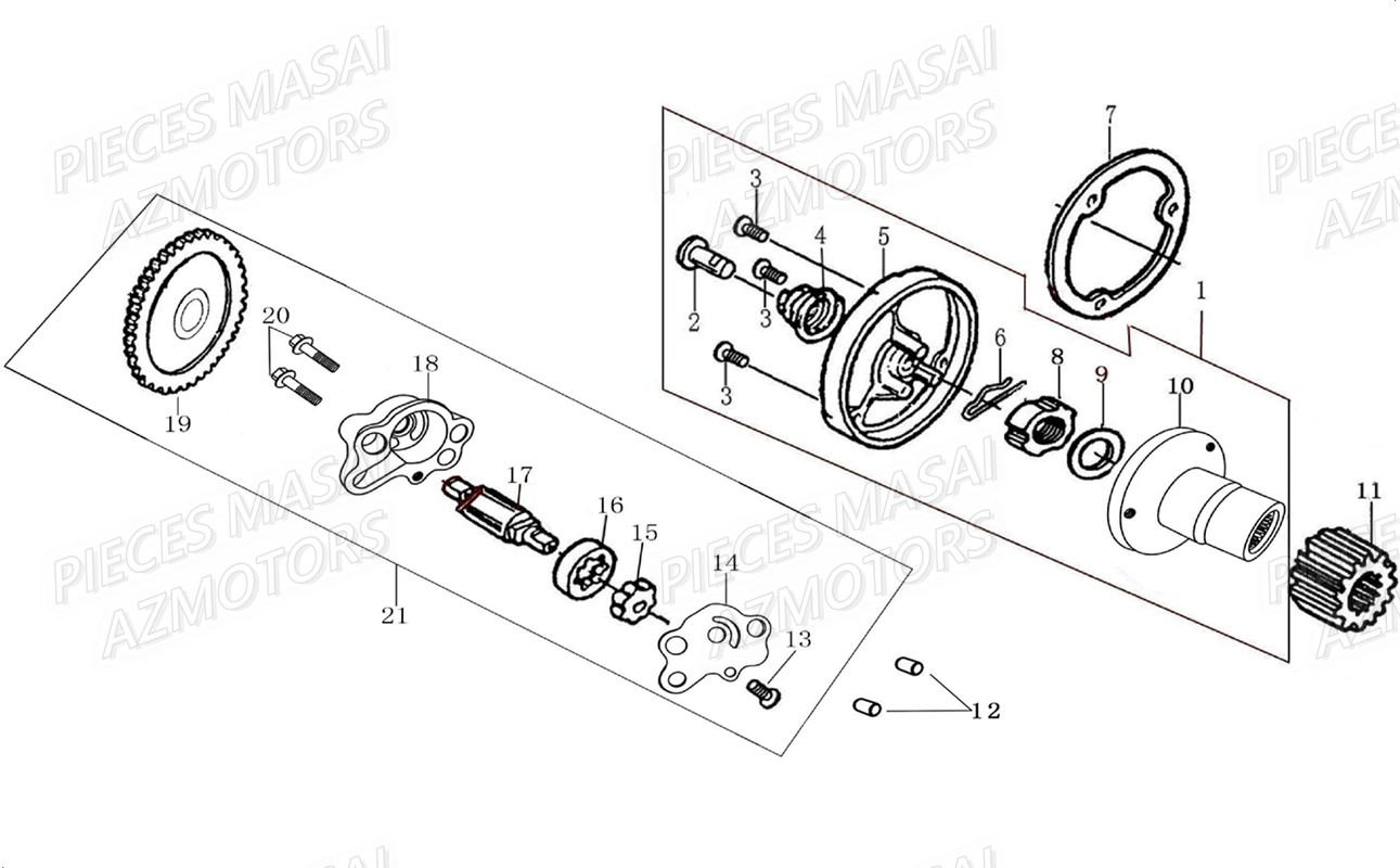 POMPE A HUILE pour SCRAMBLER 125 2021 POMPE A HUILE pour SCRAMBLER 125 2021