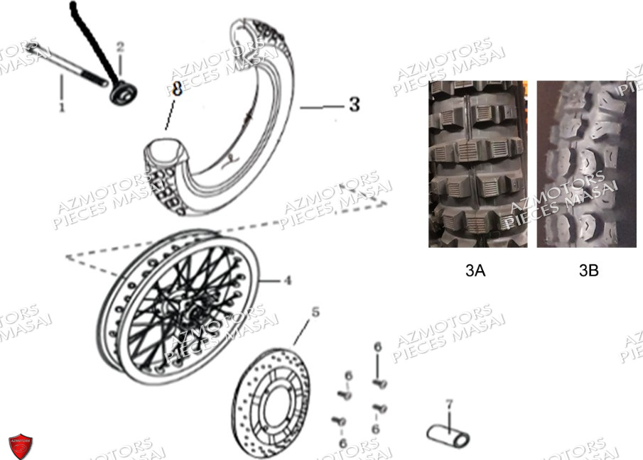 Roue Avant No Serie Xxxs12xxmu Xxs12xxnu MASAI Pièces Moto SCRAMBLER 125cc 2021