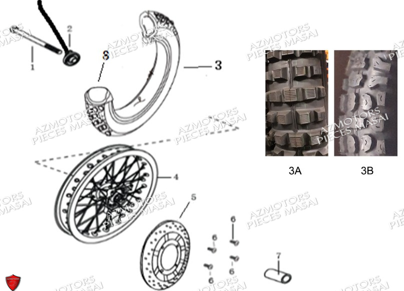 Roue Avant No Serie Xxxxxxs12xxpu MASAI Pièces Moto SCRAMBLER 125cc 2021