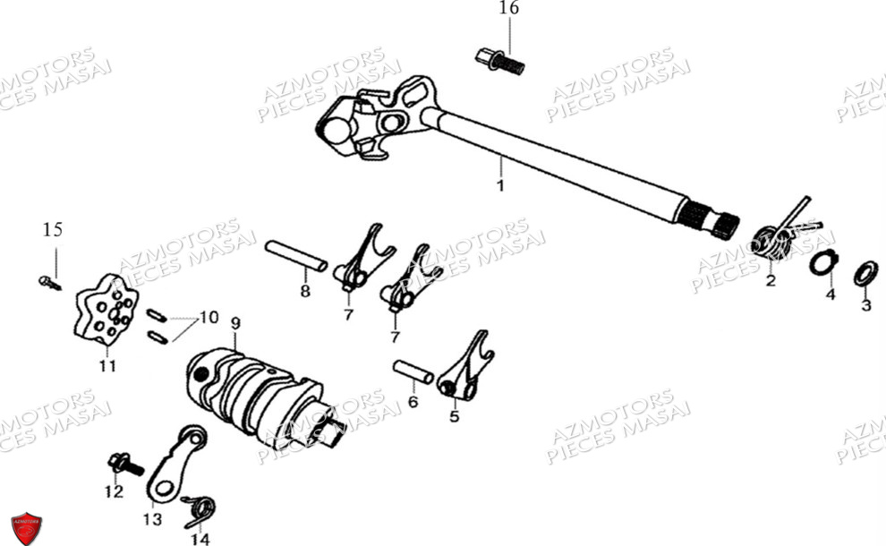 Selection Vitesses No Serie Xxxs12xxmu Xxs12xxnu MASAI Pièces Moto SCRAMBLER 125cc 2021