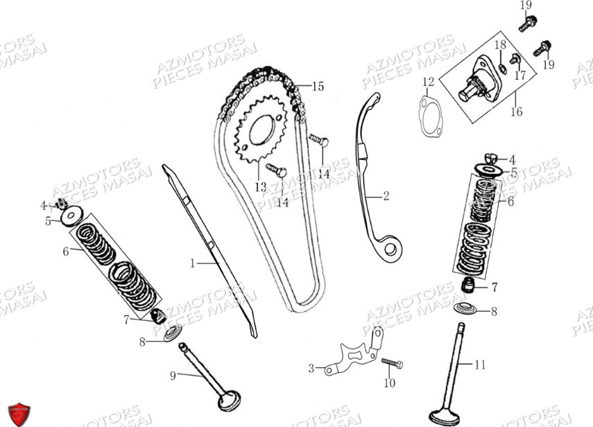 Soupapes No Serie Xxxs12xxmu Xxs12xxnu MASAI Pièces Moto SCRAMBLER 125cc 2021