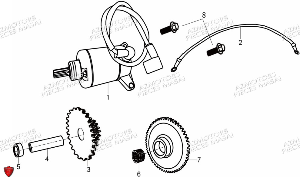 Syst Demar Elect No Serie Xxxs12xxmu Xxs12xxnu MASAI Pièces Moto SCRAMBLER 125cc 2021