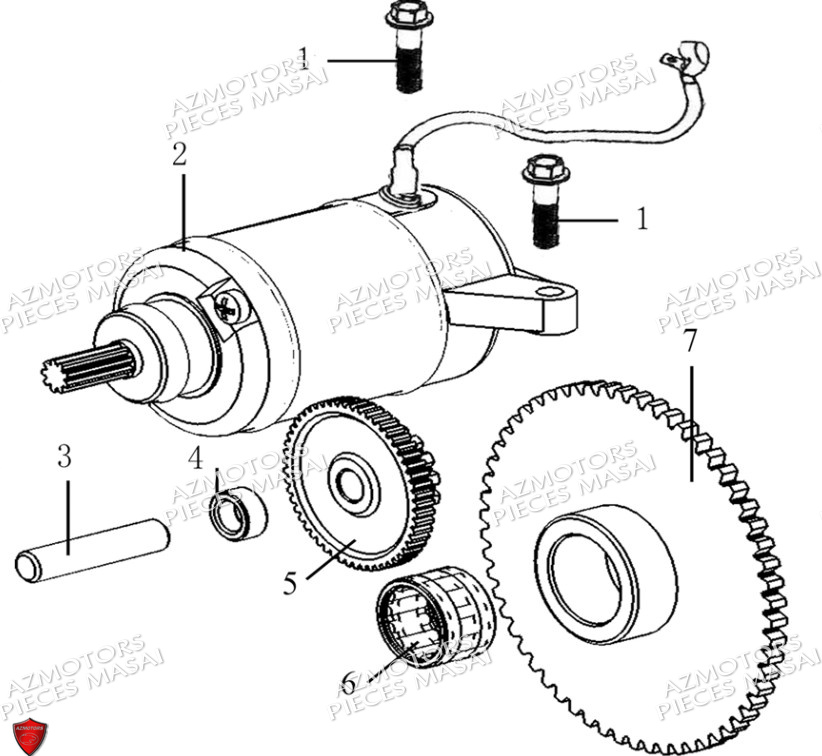 Systeme Demarrage Electrique No Serie Xxxxxxs12xxpu MASAI Pièces Moto SCRAMBLER 125cc 2021