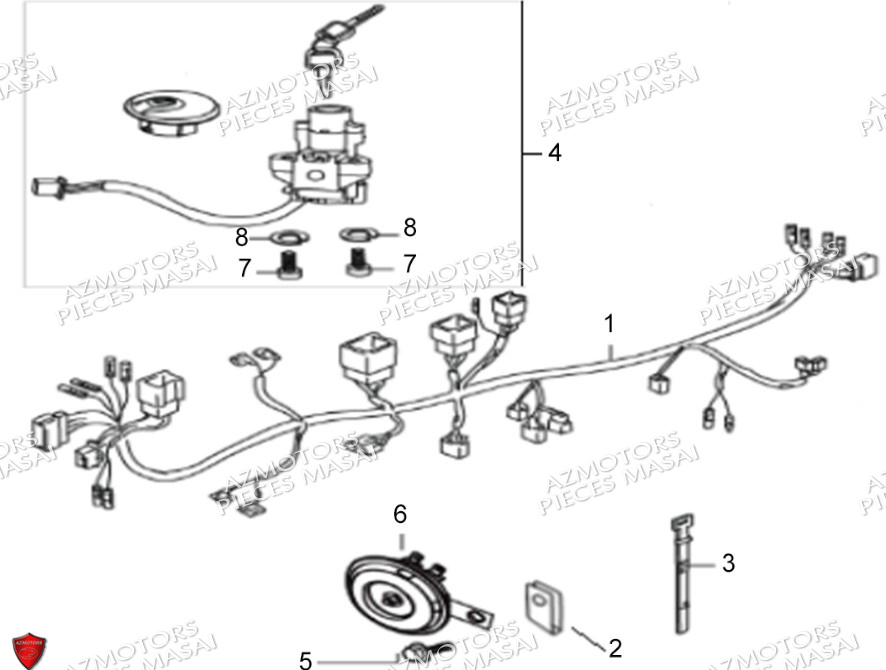 Systeme Electrique No Serie Xxxs12xxmu Xxs12xxnu MASAI Pièces Moto SCRAMBLER 125cc 2021