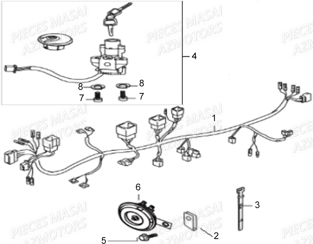 AGRAFE M6 MASAI MOTOS pour SYSTEME ELECTRIQUE de SCRAMBLER 125 2021