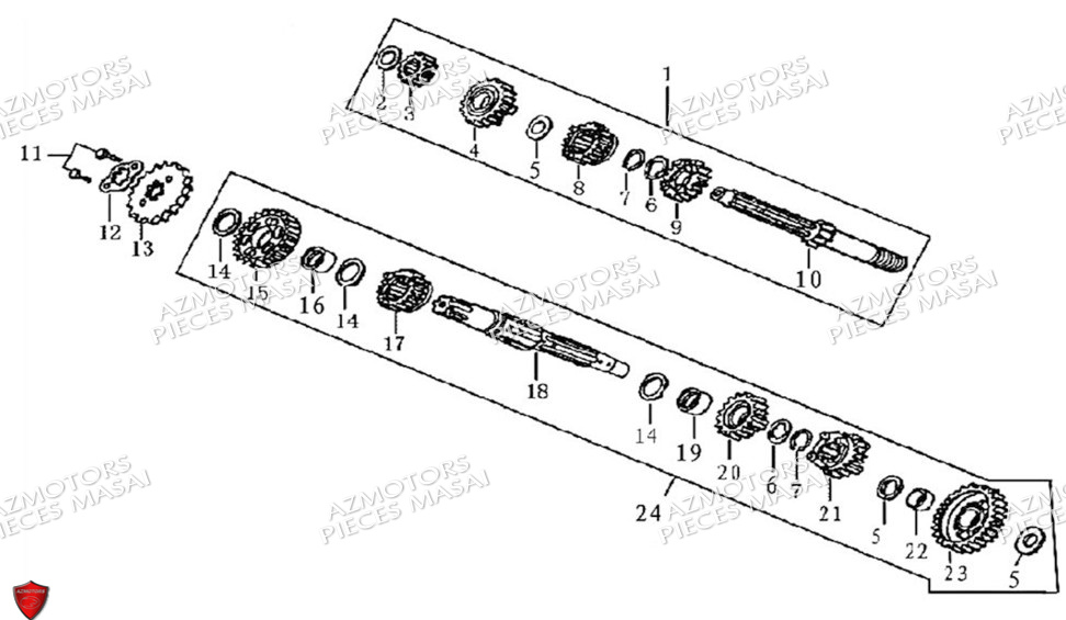Transmission No Serie Xxxs12xxmu Xxs12xxnu MASAI Pièces Moto SCRAMBLER 125cc 2021