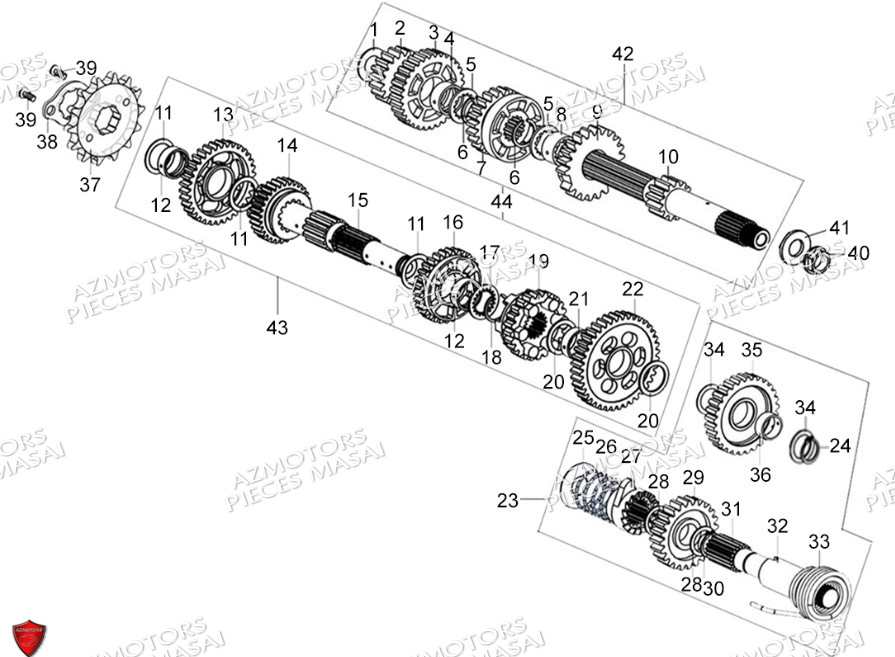 Transmission No Serie Xxxxxxs12xxpu MASAI Pièces Moto SCRAMBLER 125cc 2021