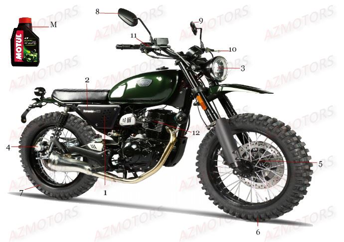 1 Consommables MASAI Pièces Moto SCRAMBLER 125cc Euro4