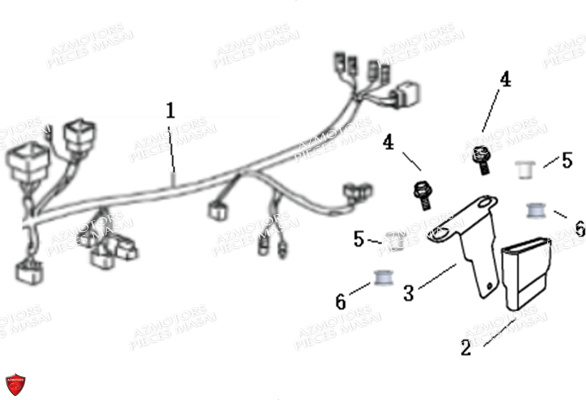 BOITIER_ECU-FAISCEAU_INJECTION MASAI Pièces Moto SCRAMBLER 125cc