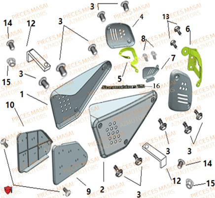 CARROSSERIES LATERALES MASAI SCRAMBLER 125 E4