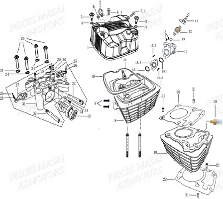 CULASSE AZMOTORS SCRAMBLER 125 E4