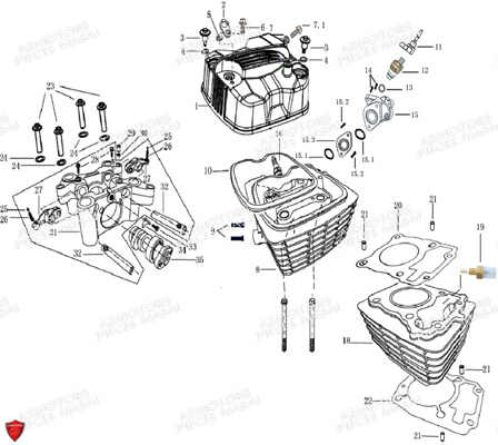 CULASSE_ET_CYLINDRE MASAI Pièces Moto SCRAMBLER 125cc