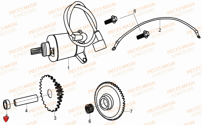 Demarreur MASAI Pièces Moto SCRAMBLER 125cc Euro4