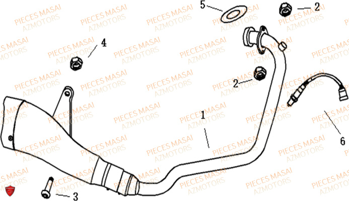 Echappement MASAI Pièces Moto SCRAMBLER 125cc Euro4