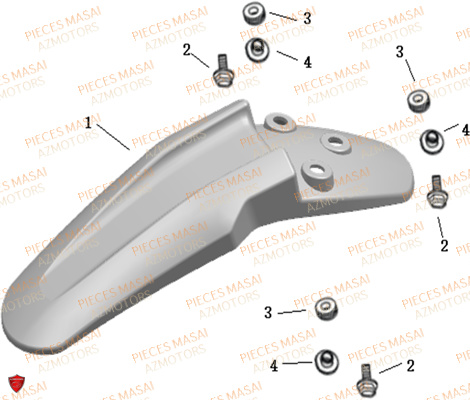 GARDE BOUE AVANT MASAI SCRAMBLER 125 E4