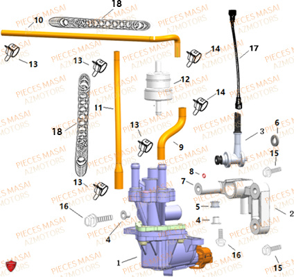 POMPE_A_CARBURANT MASAI Pièces Moto SCRAMBLER 125cc