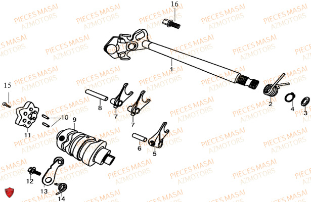 Selection De Vitesses MASAI Pièces Moto SCRAMBLER 125cc Euro4