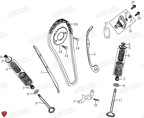 SOUPAPES_CHAINE_DISTRIBUTION MASAI Pièces Moto SCRAMBLER 125cc