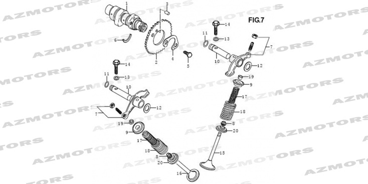 Arbre A Came Soupapes MASH Pieces MASH SCRAMBLER 125 (2012-2016)
