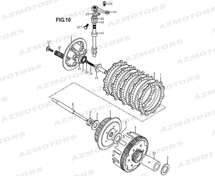 BUTEE A ROULEAUX (Mash) pour EMBRAYAGE de SCRAMBLER 125 MASH