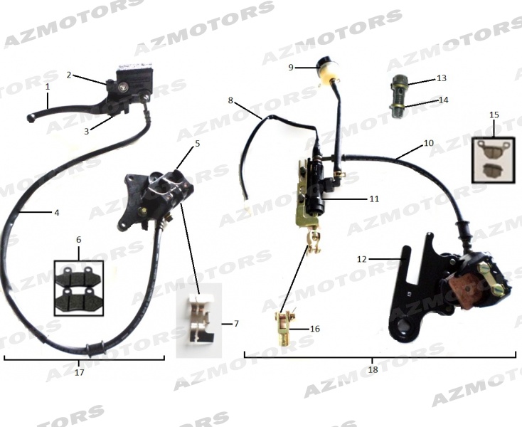 Ensemble Frein Av Ar MASH Pieces MASH SCRAMBLER 125 (2012-2016)