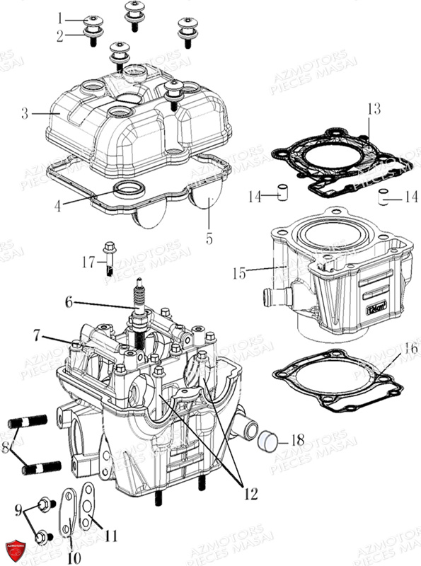 CULASSE ET CYLINDRE pour SCRAMBLER 125 SPORT