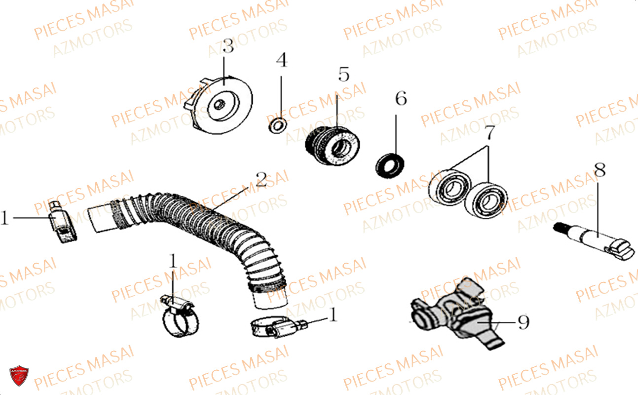 Pompe A Eau MASAI Pièces Moto SCRAMBLER 125cc SPORT