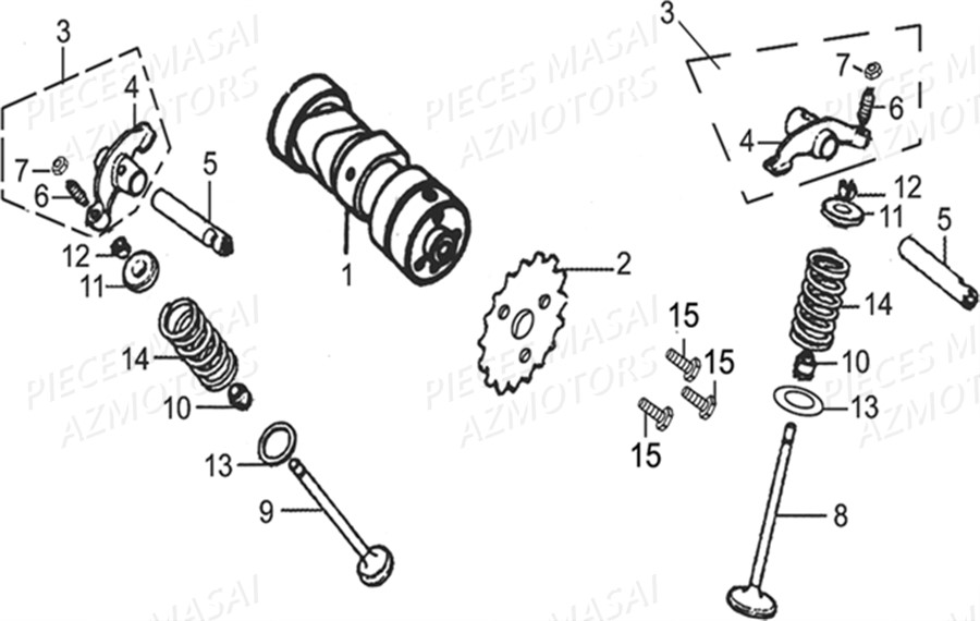 ARBRE A CAMES SOUPAPES AZMOTORS SCRAMBLER 50