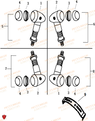 Clignotants MASAI Pièces Moto SCRAMBLER 50cc
