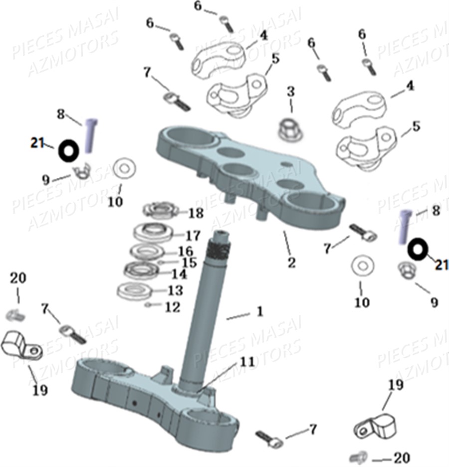 COLONNE DIRECTION AZMOTORS SCRAMBLER 50