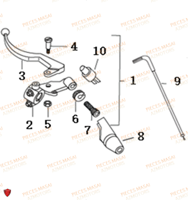 Levier Embrayage MASAI Pièces Moto SCRAMBLER 50cc