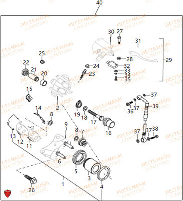 Systeme De Frein MASAI Pièces Moto SCRAMBLER 50cc