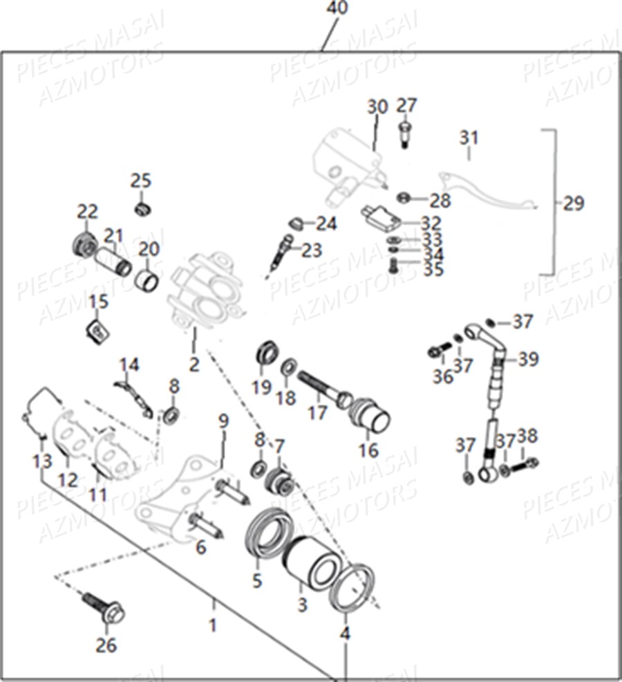SYSTEME FREINAGE AZMOTORS SCRAMBLER 50