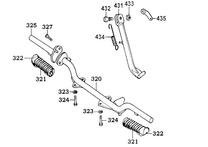 Bequille Laterale   Cale Pieds Arriere KYMCO Pièces Moto Kymco SECTOR 125