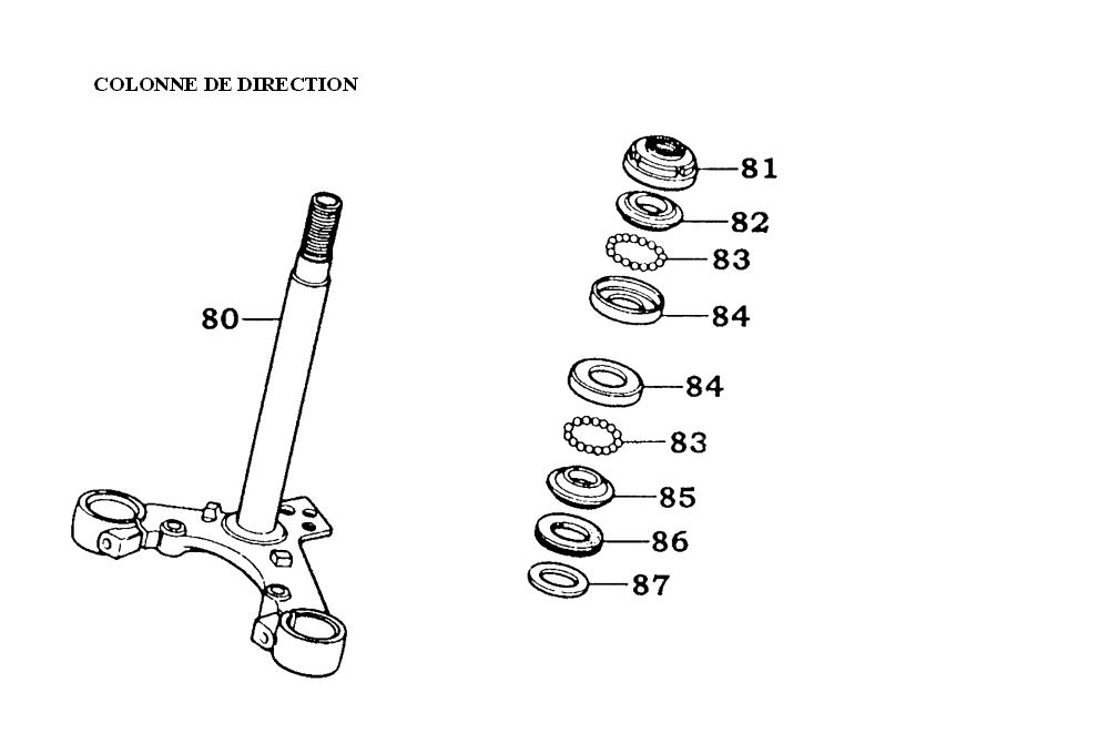 COLONNE DE DIRECTION KYMCO SECTOR125