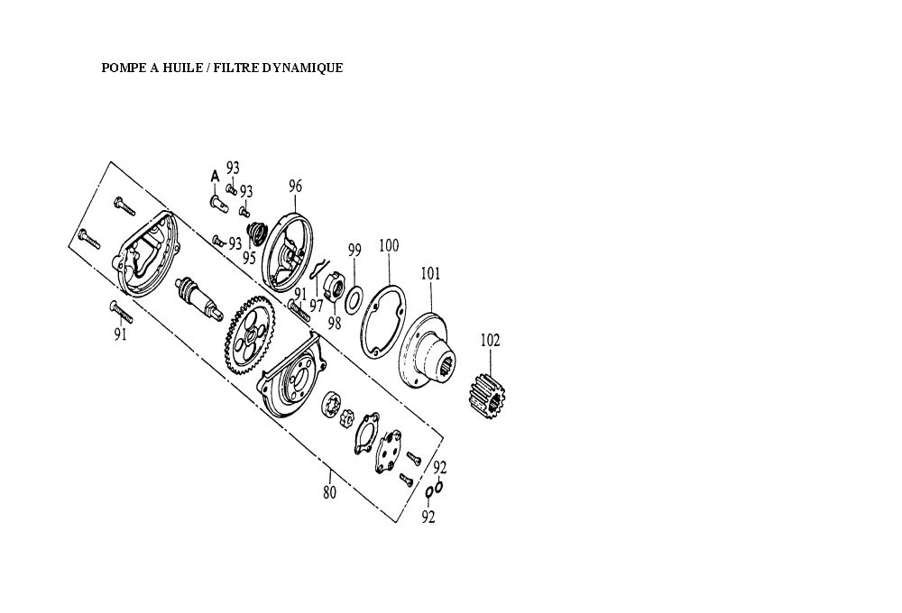 POMPE A HUILE   FILTRE DYNAMIQUE KYMCO SECTOR125