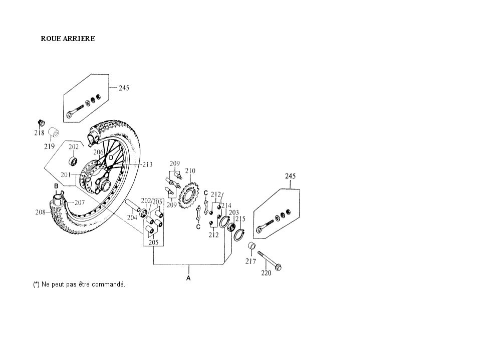 ROUE ARRIERE KYMCO SECTOR125