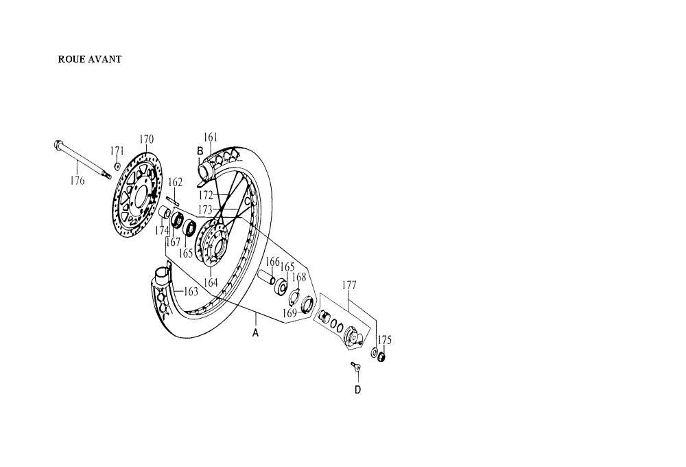 ROUE AVANT KYMCO SECTOR125