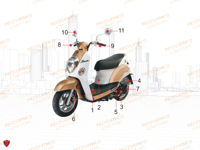 BATTERIE YTX5L-BS YUASA (ORIGINE) KYMCO pour 1.CONSOMMABLES de SENTO-50-4T