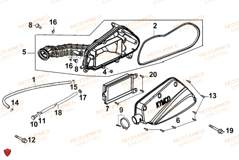 BOITE A AIR KYMCO SENTO 50 4T