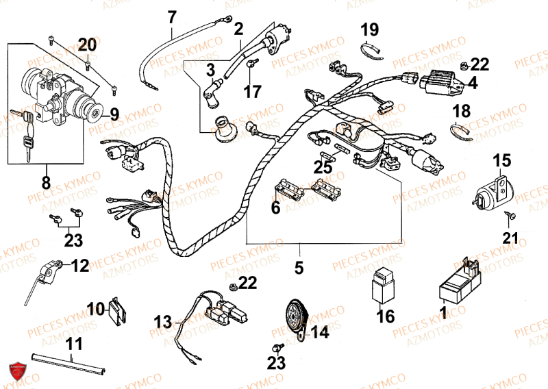 Equipement Electrique KYMCO Pièces SENTO 50cc 4T EURO 2 (SD10RA)