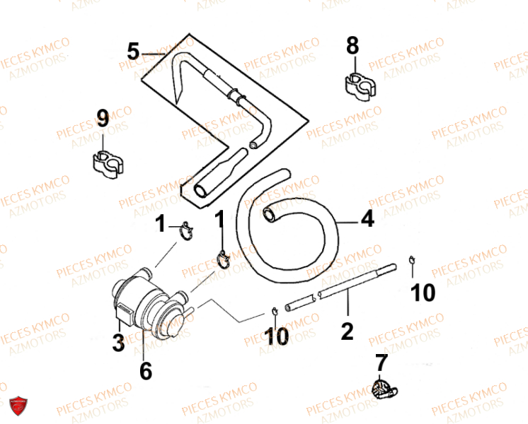 Reniflard KYMCO Pièces SENTO 50cc 4T EURO 2 (SD10RA)