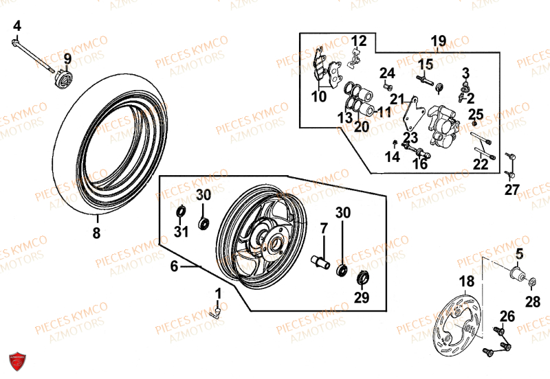 ROUE AVANT KYMCO SENTO 50 4T