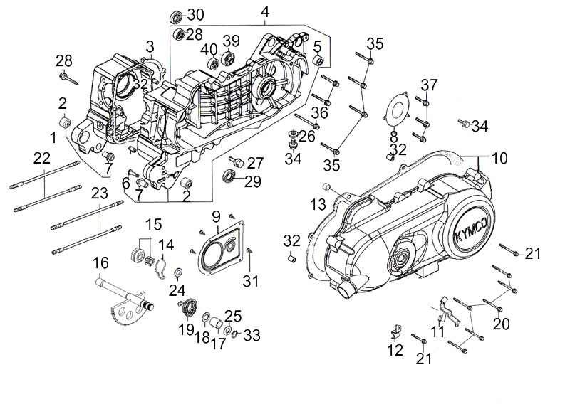 Carter Moteur KYMCO Pièces SENTO 100 4T EURO III