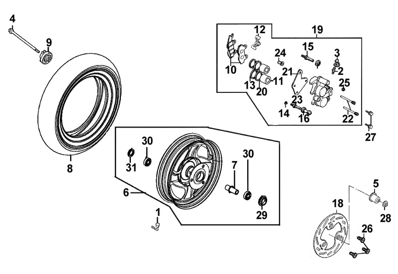 Roue Avant KYMCO Pièces SENTO 100 4T EURO III
