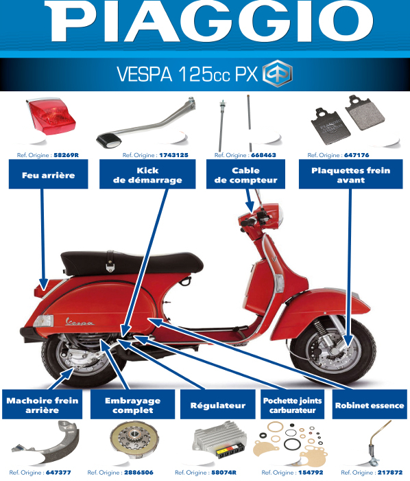 125 Vespa Px AZMOTORS SET ENTRETIEN PIAGGIO VESPA
