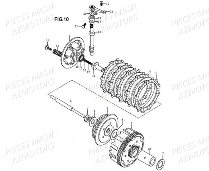 BUTEE A ROULEAUX (Mash) pour EMBRAYAGE de SEVENTY 125 FIVE