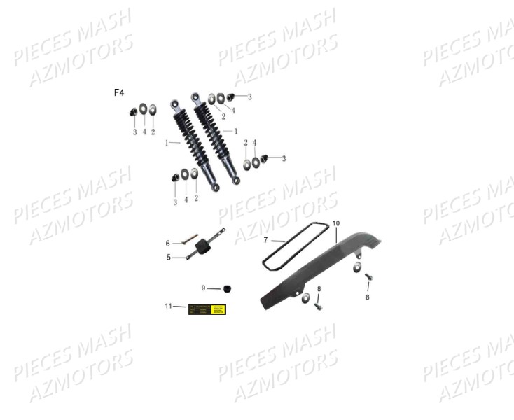 Amortisseur Chaine MASH Pieces MASH SEVENTY FIVE Euro4 125 (2017-2020)